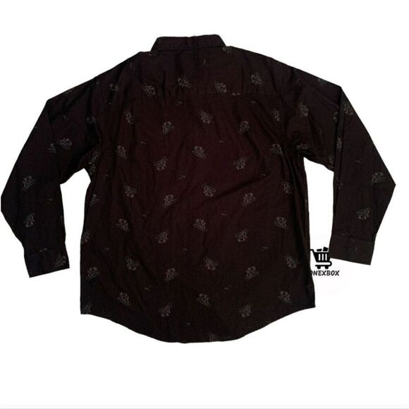 Haggar black button up Christmas shirt, nwt - Picture 2 of 6